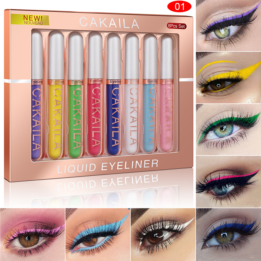 8-Color Set Waterproof Eyeline - Waterproof Liquid Eyeliner Pen 评论和价格