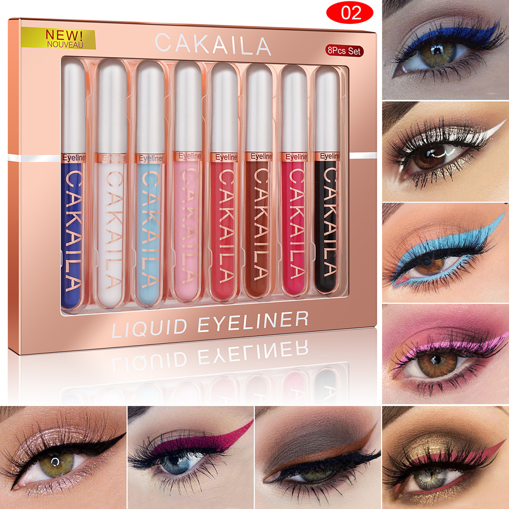 8-Color Set Waterproof Eyeline - Waterproof Liquid Eyeliner Pen 评论和价格