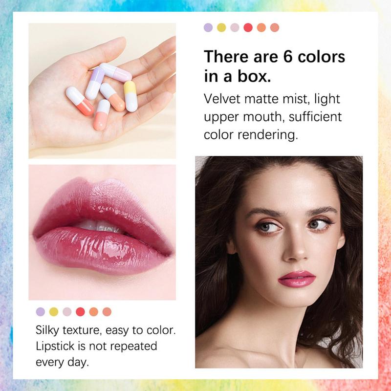 Mini Lipstick Set 6pcsWaterpro - Matte Velvet Lip Tint Long Lasting 评论和价格