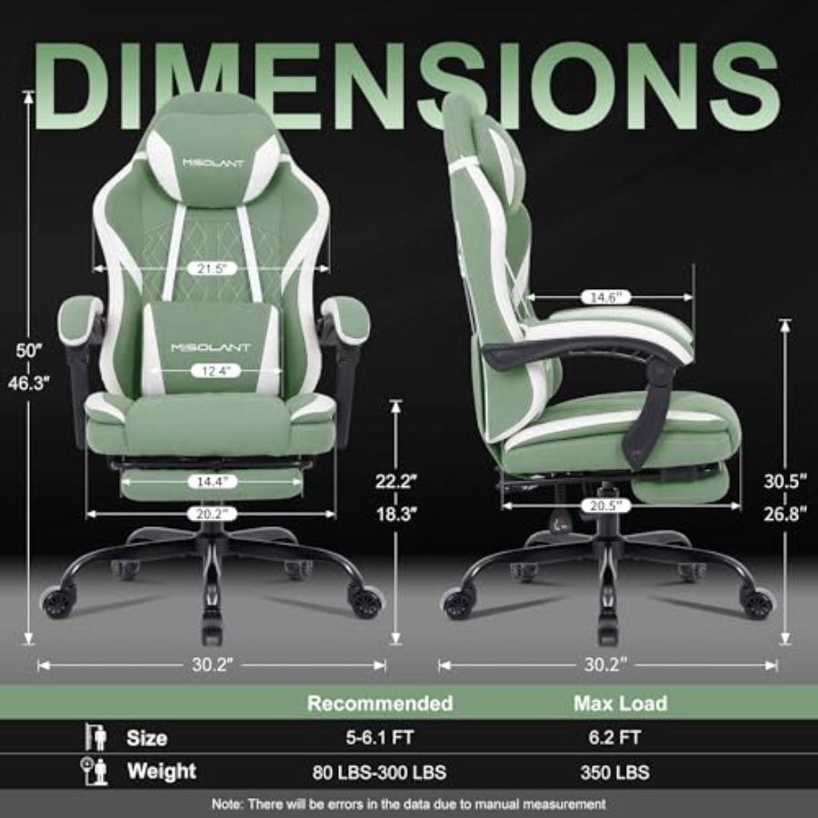 Gaming Chair for Adults, Fabri - Massage 评论和价格