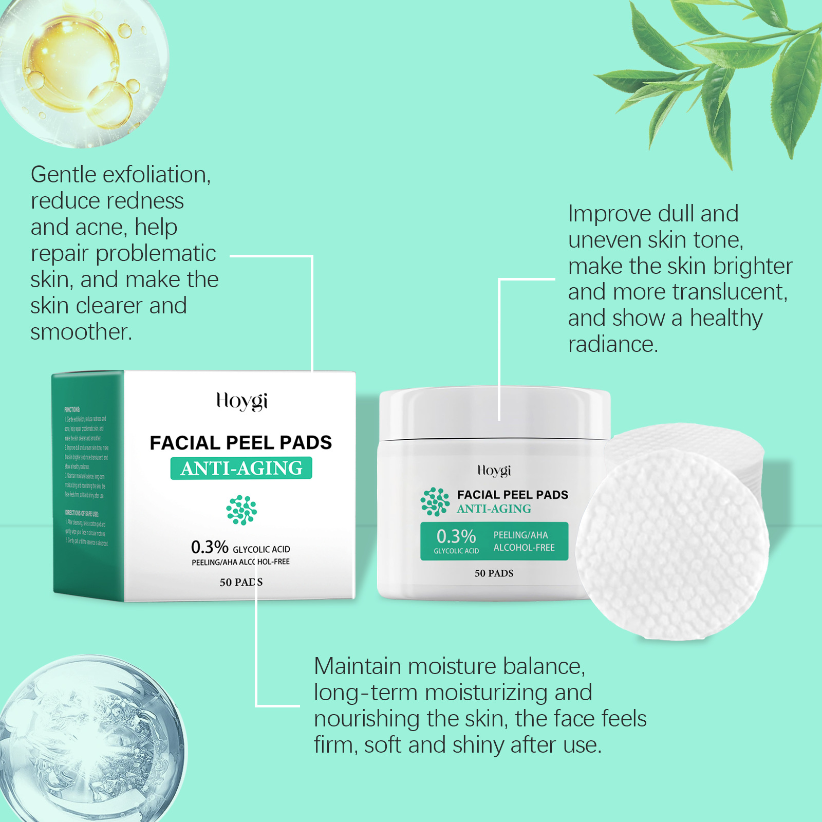 Glycolic Acid Cotton Pads Shri - Salicylic Acid Blackhead Remover 评论和价格