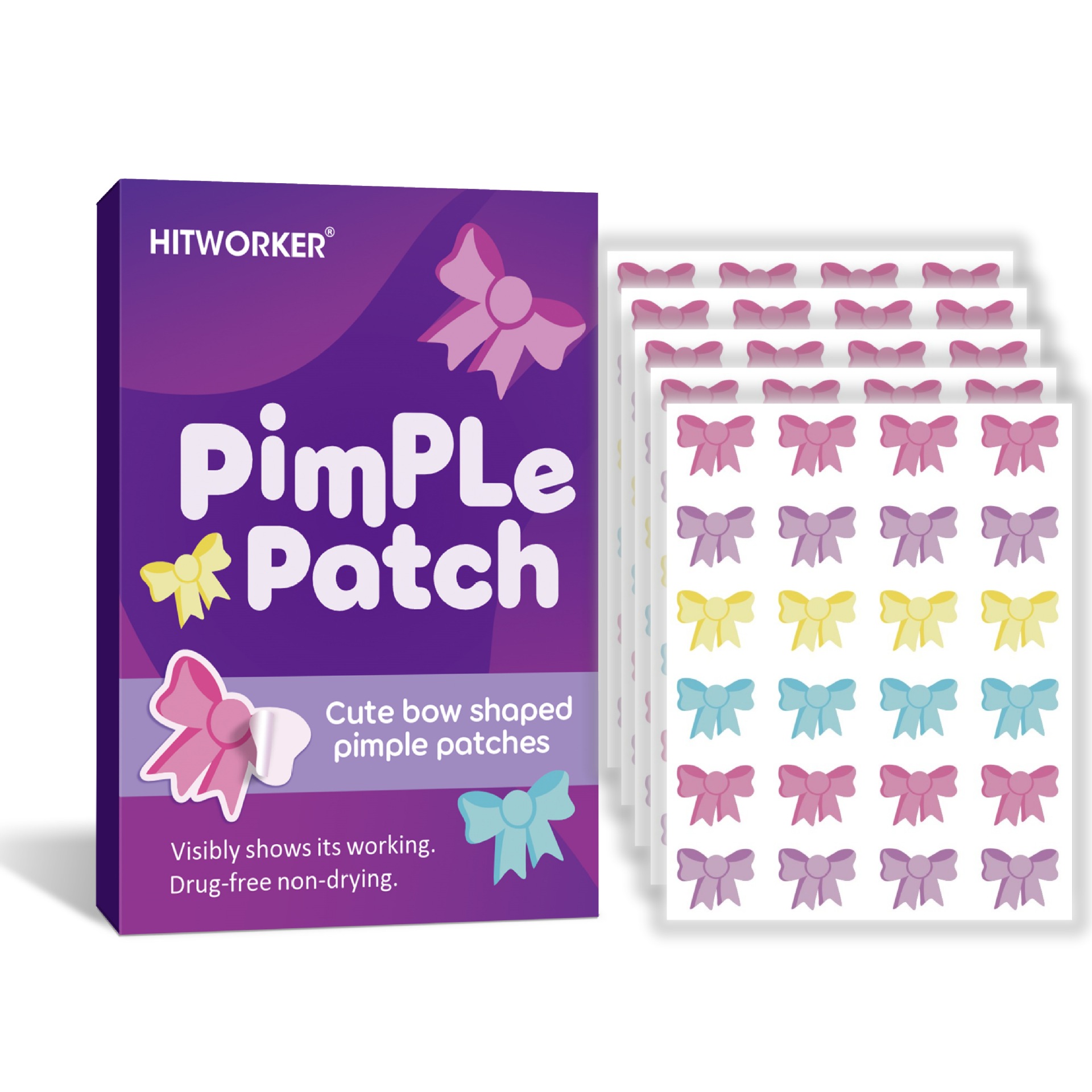120Pcs Bow Shaped Acne Pimple  - Hydrocolloid Pimple Patch 评论和价格