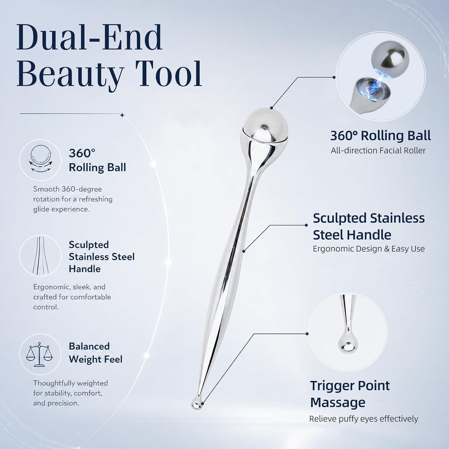 Metal Face Roller Massager Eye - Face Ice Roller Puffiness 评论和价格