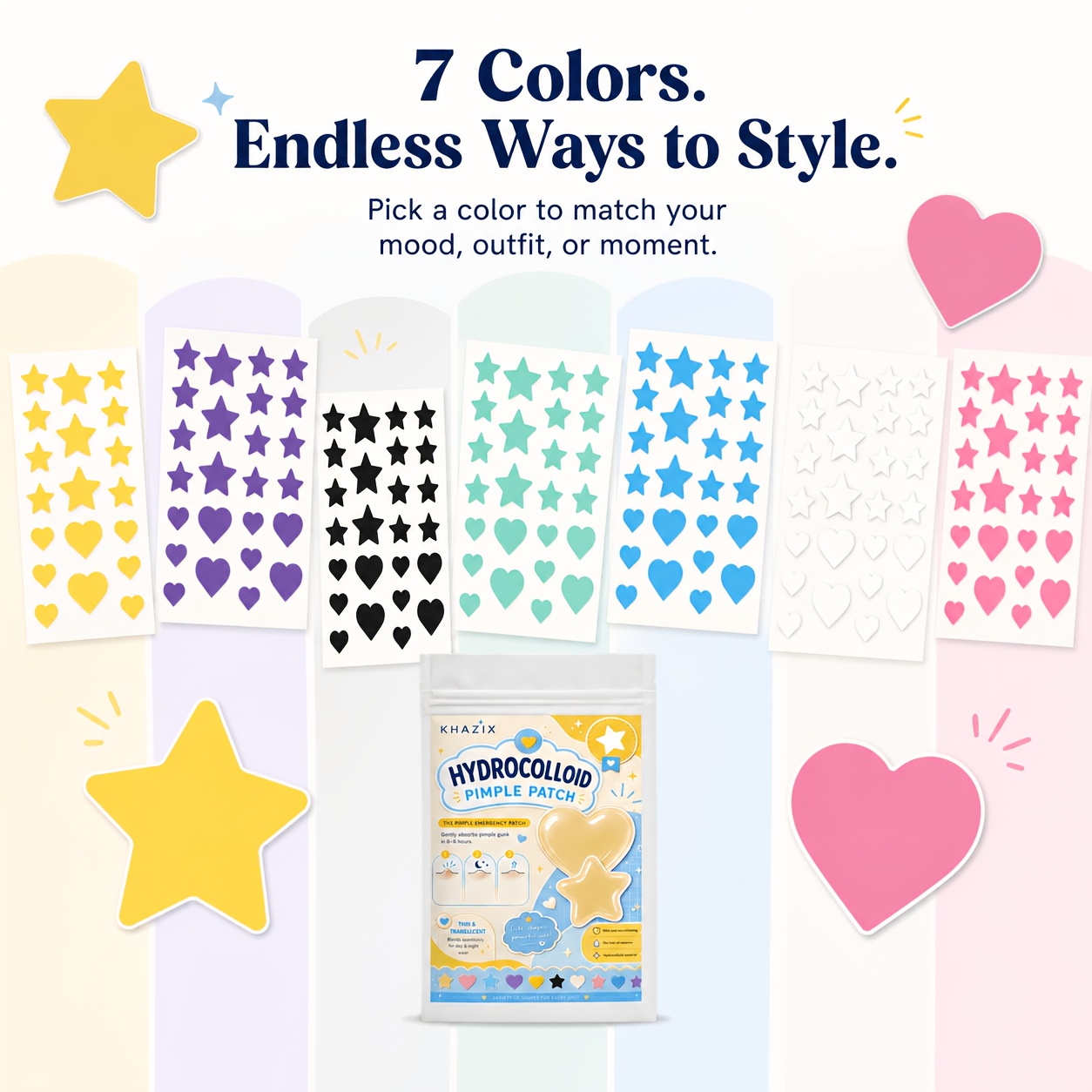 7 colors, 252 PCS/756 PCS. Sta - Hydrocolloid Pimple Patch 评论和价格