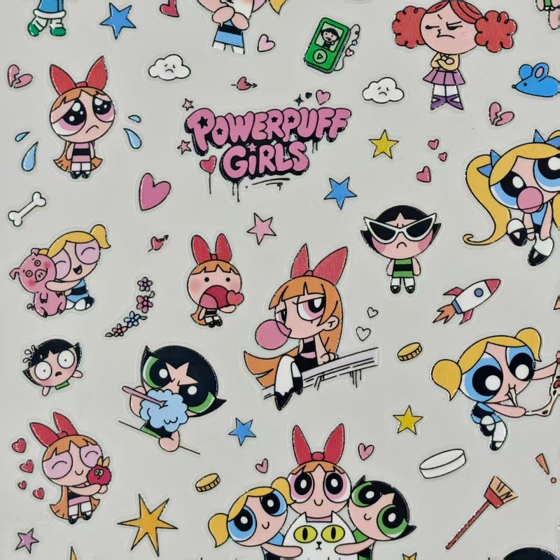 Powerpuff Girls Stickers Water - Nail Art 评论和价格