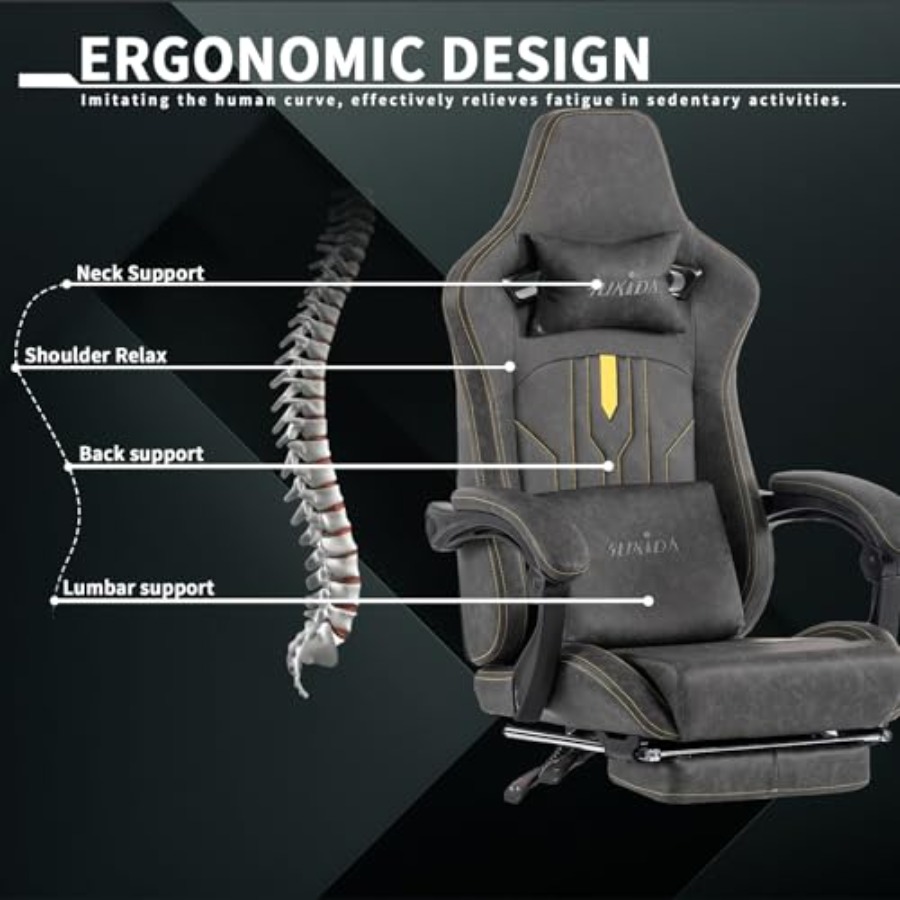Gaming chair with footrest for - Massage 评论和价格