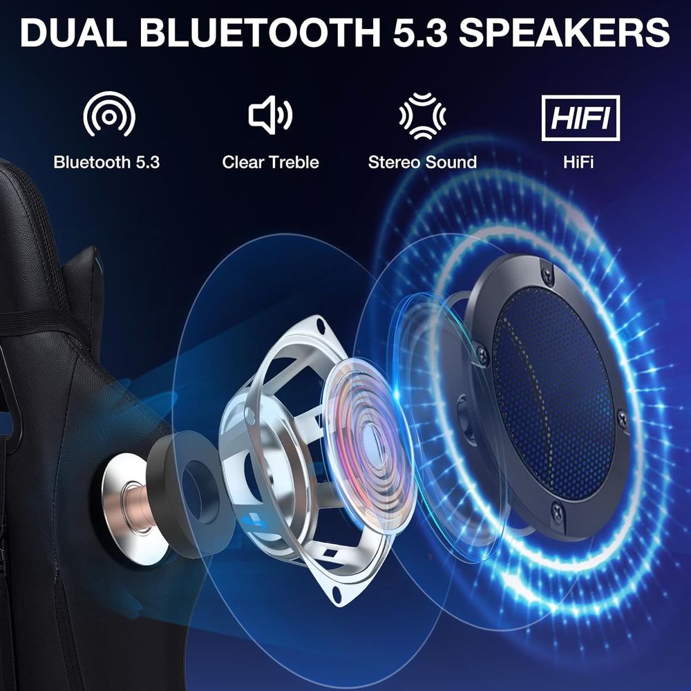 RGB Gaming Chair with Bluetoot - Massage 评论和价格