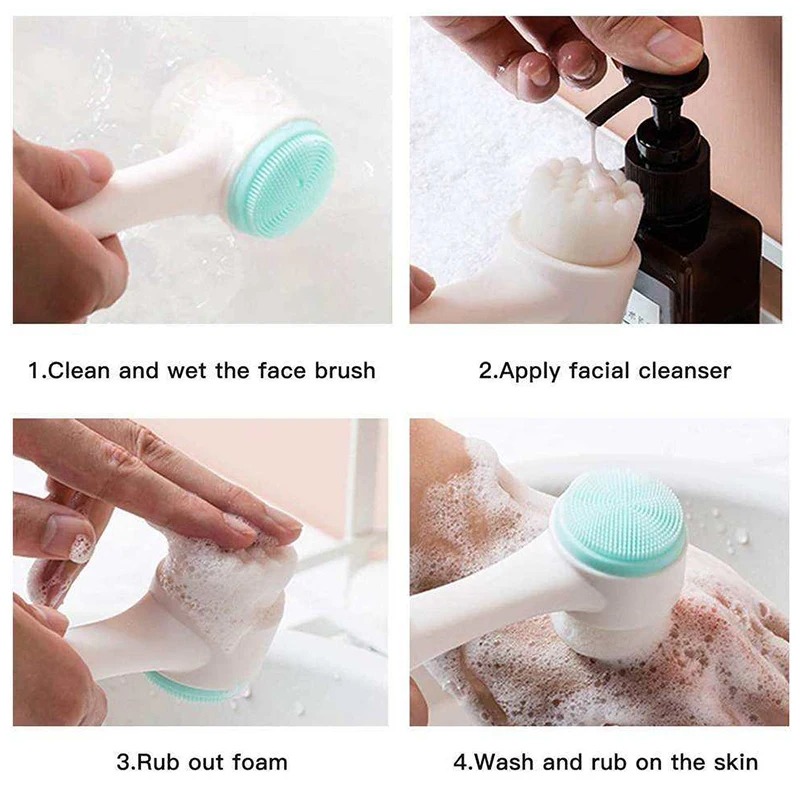 3D Double-sided Manual Facial  - Silicone Face Scrubber Electric 评论和价格