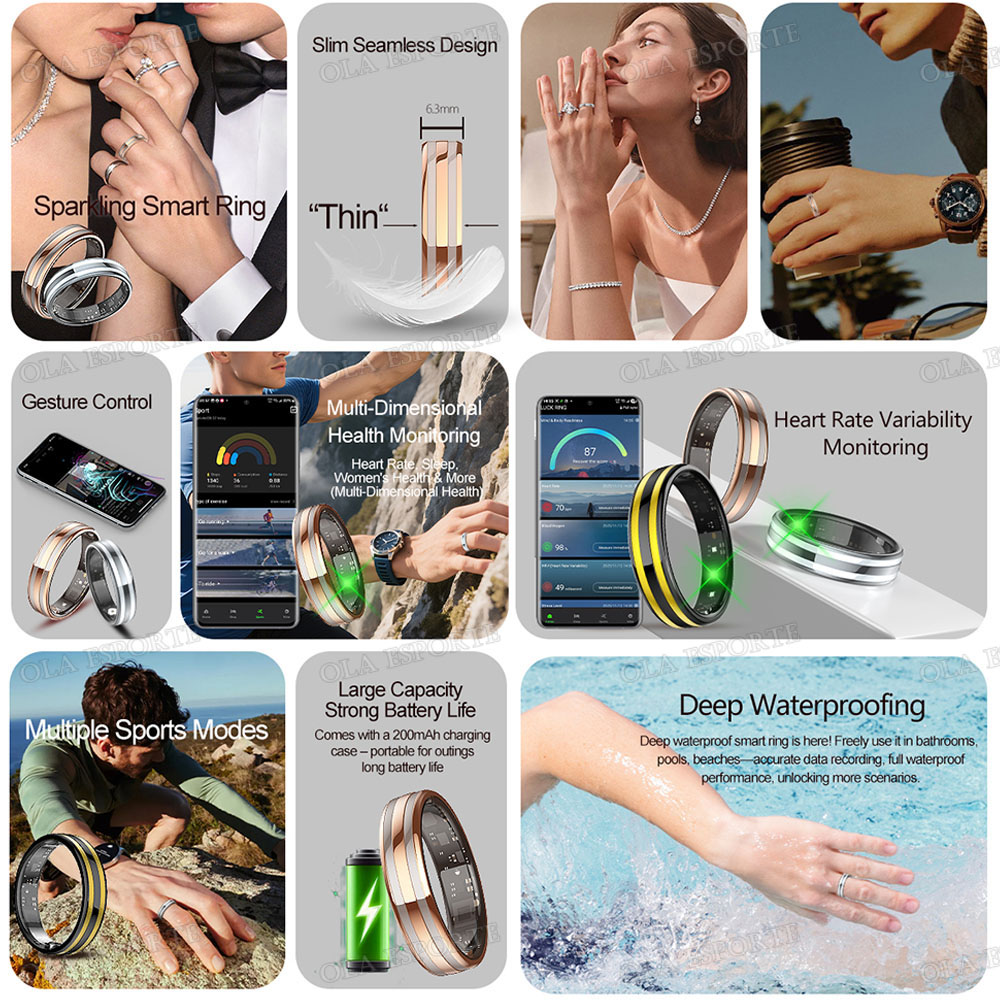 New 6.3mm Thin Smart Ring Heal - Health Monitors 评论和价格