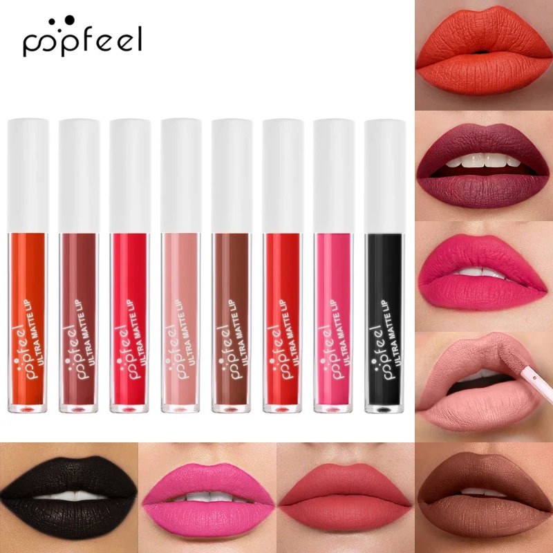 Punk Matte Black Liquid Lipsti - Matte Velvet Lip Tint Long Lasting 评论和价格