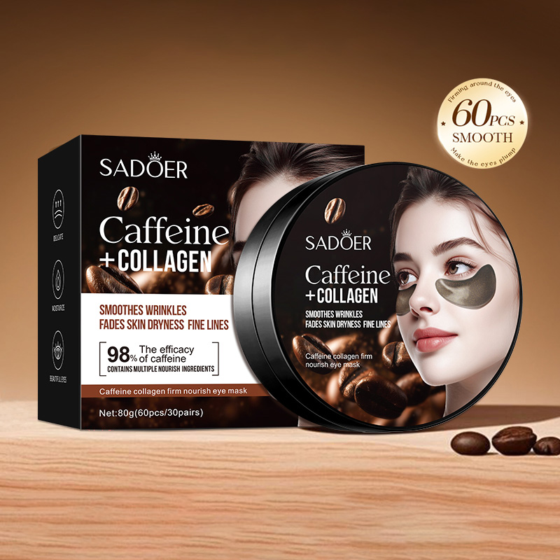 60pcs SADOER Caffeine Crystal  - Collagen Under Eye Patches 评论和价格