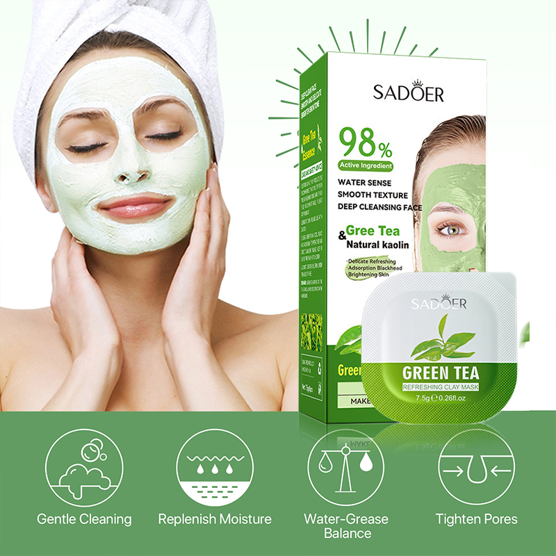 8pcs Green Tea Cleaning Mud Ma - Green Tea Cleansing Clay Mask 评论和价格