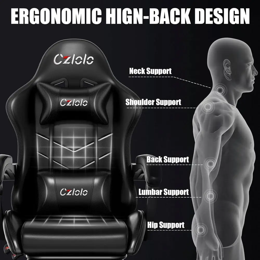 Ergonomic Gaming Chair with Fo - Massage 评论和价格