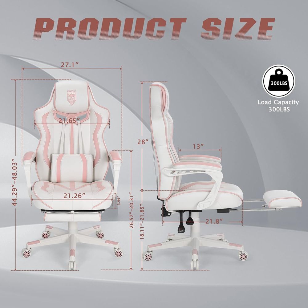 Ergonomic High-Back Gaming Cha - Massage 评论和价格